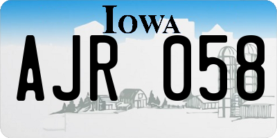 IA license plate AJR058