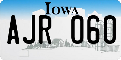 IA license plate AJR060