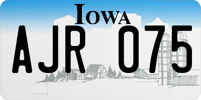 IA license plate AJR075