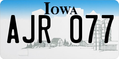 IA license plate AJR077