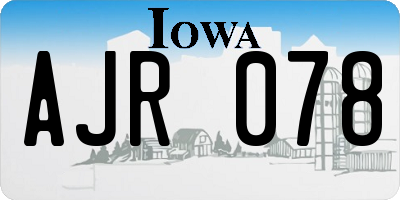 IA license plate AJR078