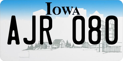 IA license plate AJR080