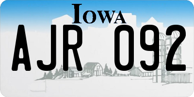 IA license plate AJR092