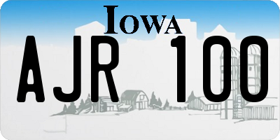 IA license plate AJR100