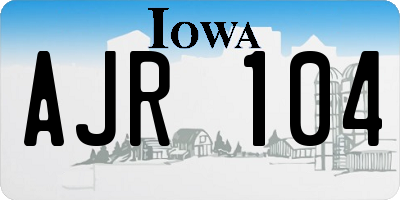 IA license plate AJR104