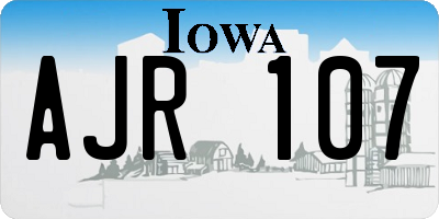 IA license plate AJR107