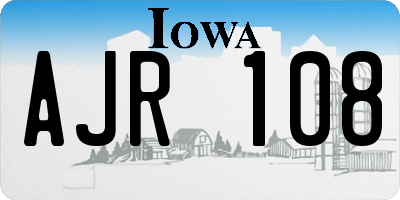 IA license plate AJR108