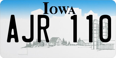 IA license plate AJR110