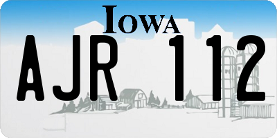 IA license plate AJR112