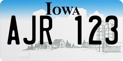 IA license plate AJR123