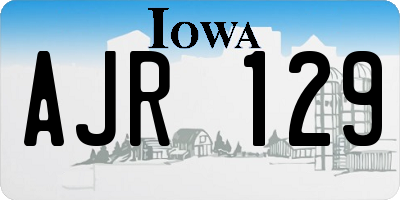 IA license plate AJR129