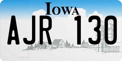 IA license plate AJR130