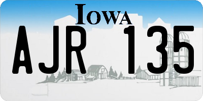 IA license plate AJR135