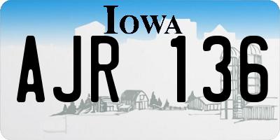 IA license plate AJR136