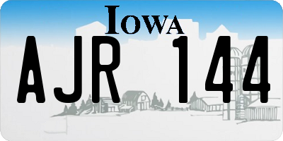 IA license plate AJR144