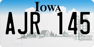 IA license plate AJR145