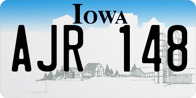 IA license plate AJR148