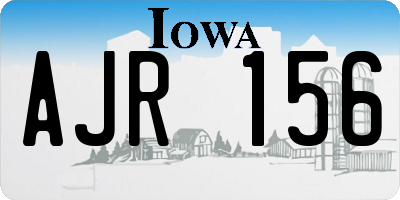 IA license plate AJR156