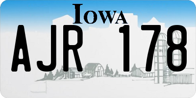 IA license plate AJR178