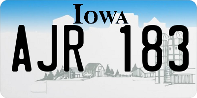 IA license plate AJR183