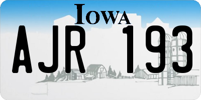 IA license plate AJR193