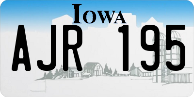 IA license plate AJR195