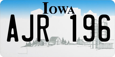 IA license plate AJR196