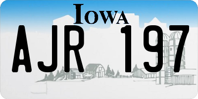 IA license plate AJR197