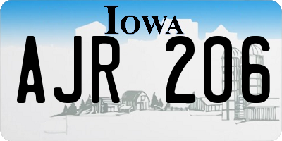 IA license plate AJR206