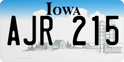 IA license plate AJR215