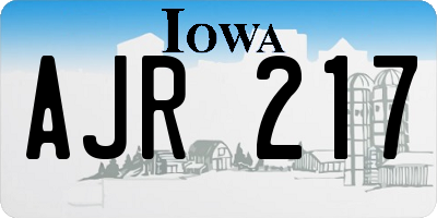 IA license plate AJR217
