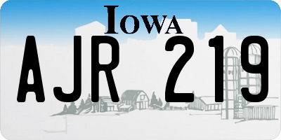 IA license plate AJR219
