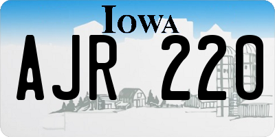 IA license plate AJR220