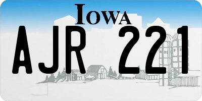 IA license plate AJR221