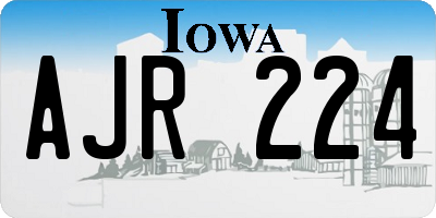 IA license plate AJR224