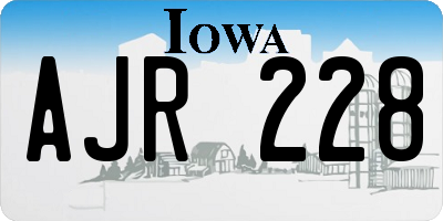 IA license plate AJR228