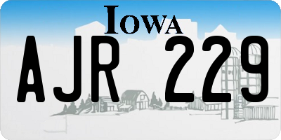 IA license plate AJR229