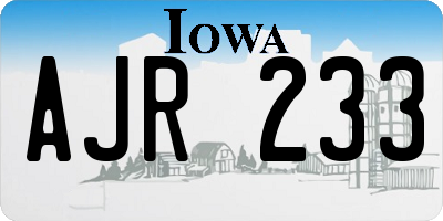 IA license plate AJR233