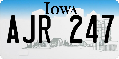 IA license plate AJR247
