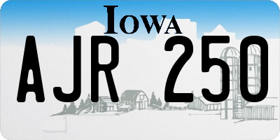 IA license plate AJR250