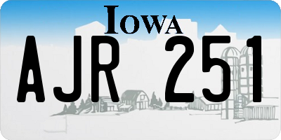 IA license plate AJR251