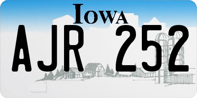 IA license plate AJR252
