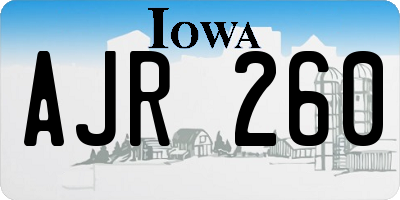IA license plate AJR260