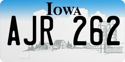 IA license plate AJR262