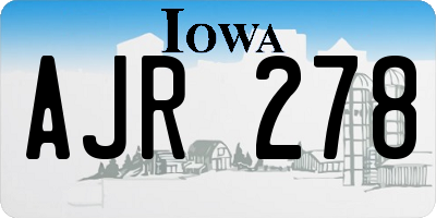 IA license plate AJR278