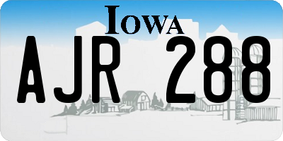 IA license plate AJR288