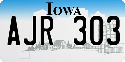 IA license plate AJR303