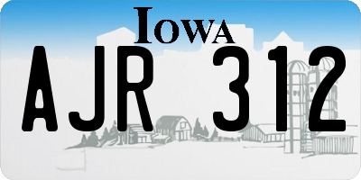 IA license plate AJR312
