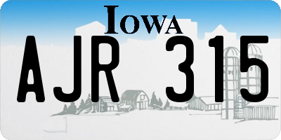 IA license plate AJR315