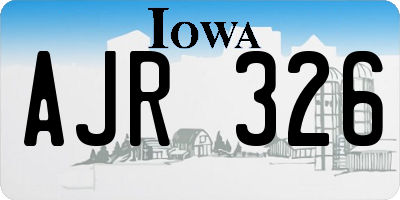 IA license plate AJR326